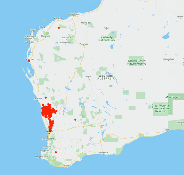 collecting locality map for 'Chapman, C.'