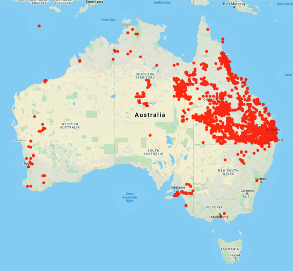 collecting locality map for 'Everist, S.L.'