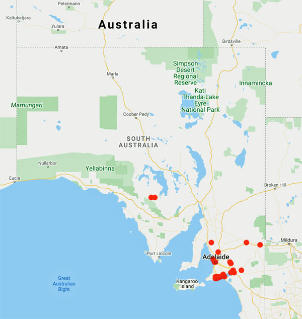 collecting locality map for 'Hussey, J.L.'