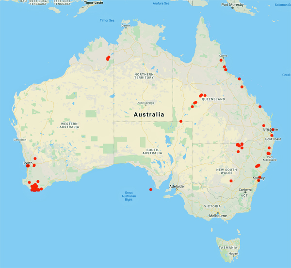 collecting locality map for 'Jackson, S.W.'