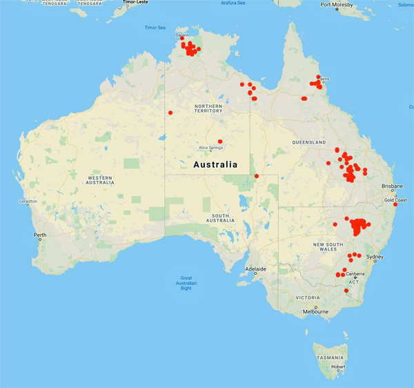 collecting locality map for 'Jensen, H.I.'