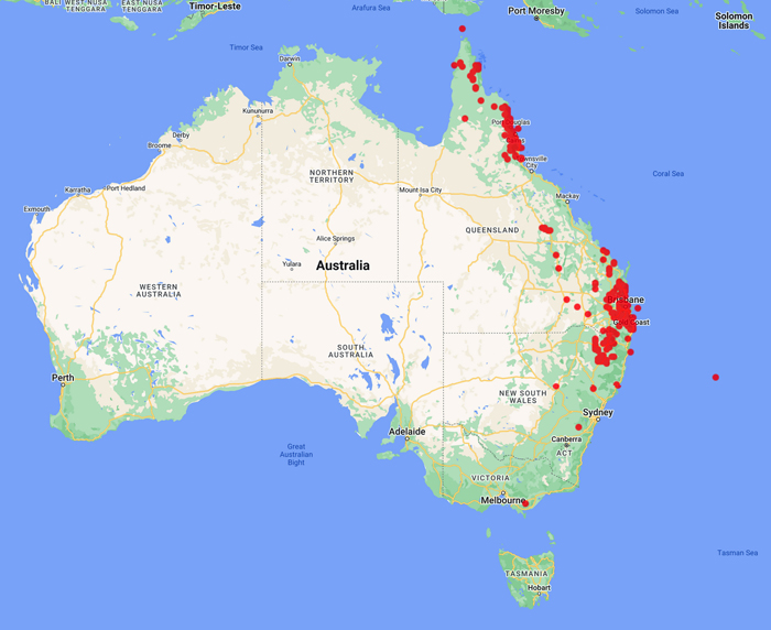 collecting locality map for 'Jessup, L.W.'