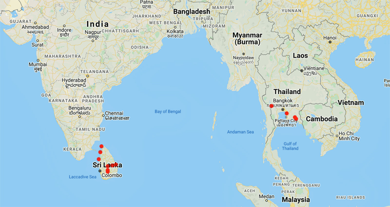 collecting locality Asia map for 'Lazarides, M.'