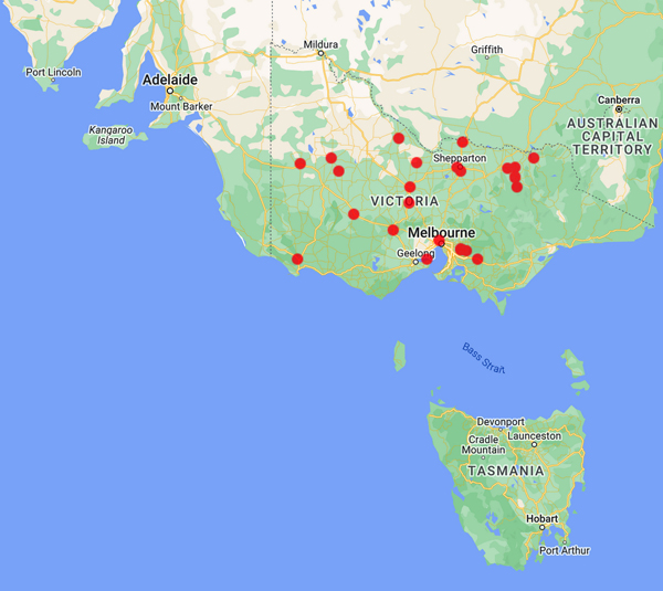 collecting locality map for 'McLennan, J.P.'