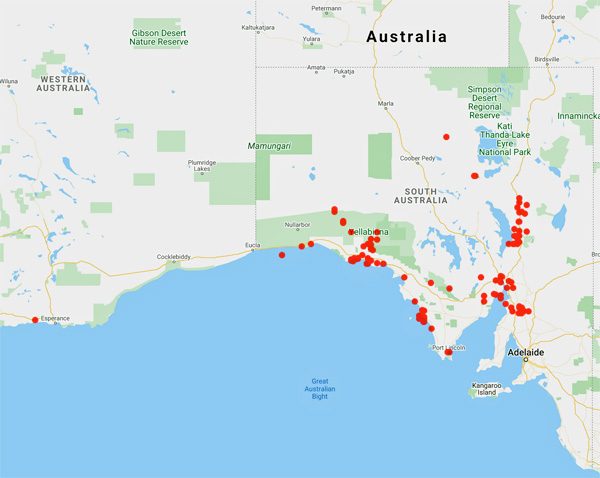 collecting locality map for 'Richards, A.F.'