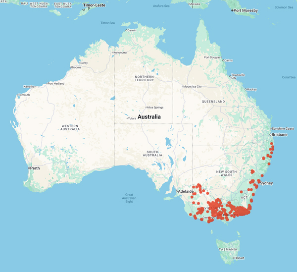 collecting locality map for 'Robbins, F.'
