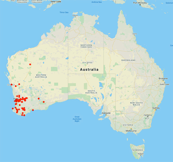 collecting locality map for 'Sargent, O.H.'