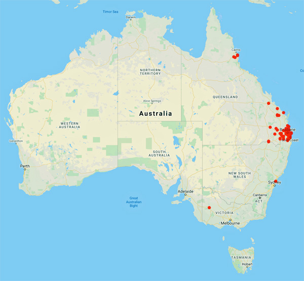 collecting locality map for 'Shirley, J.F.'