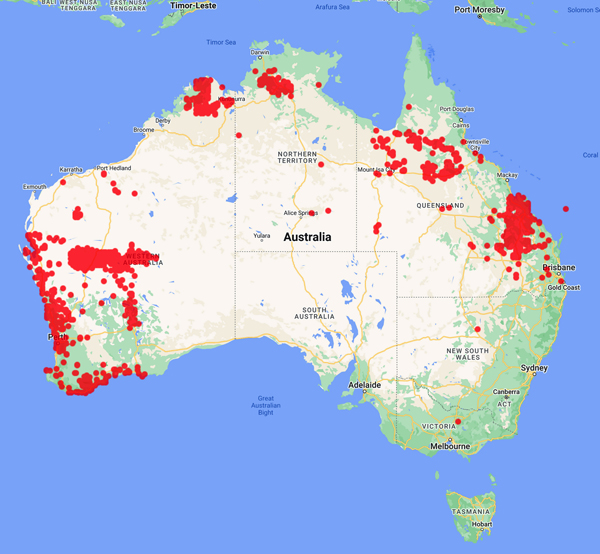 collecting locality map for 'Speck, N.H.'