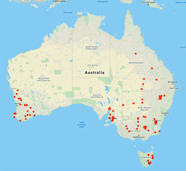 collecting locality map for 'Watson, E.M.'